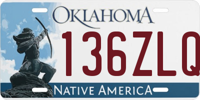 OK license plate 136ZLQ