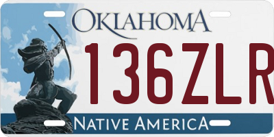 OK license plate 136ZLR