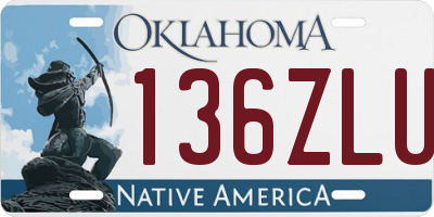 OK license plate 136ZLU