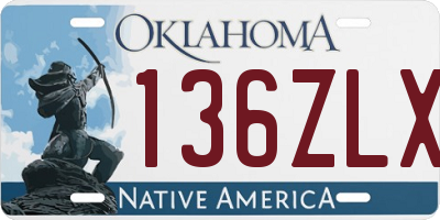 OK license plate 136ZLX