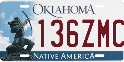 OK license plate 136ZMC