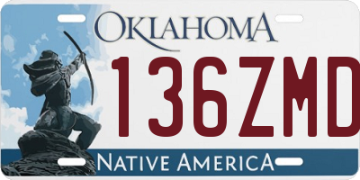 OK license plate 136ZMD