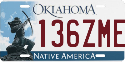OK license plate 136ZME
