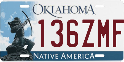 OK license plate 136ZMF