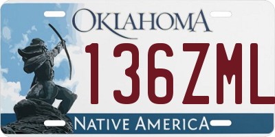 OK license plate 136ZML