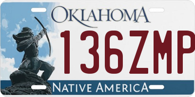 OK license plate 136ZMP