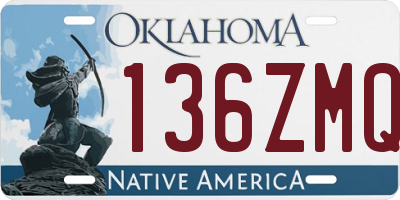 OK license plate 136ZMQ