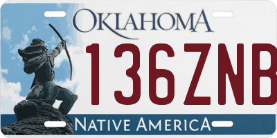 OK license plate 136ZNB