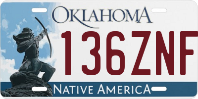 OK license plate 136ZNF