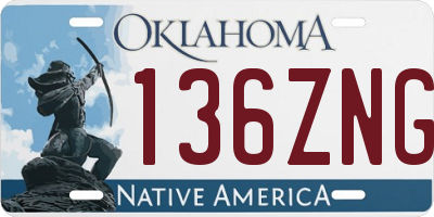 OK license plate 136ZNG