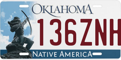OK license plate 136ZNH