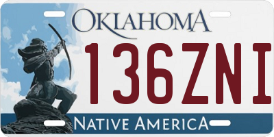 OK license plate 136ZNI