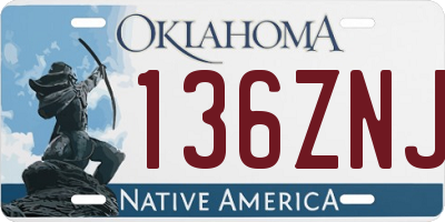 OK license plate 136ZNJ