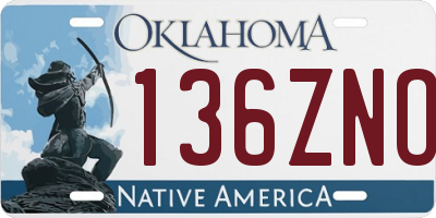 OK license plate 136ZNO