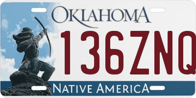 OK license plate 136ZNQ