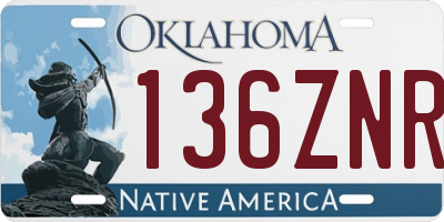 OK license plate 136ZNR