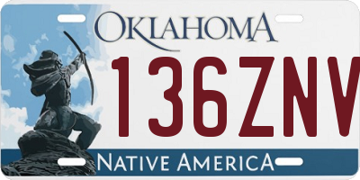 OK license plate 136ZNV