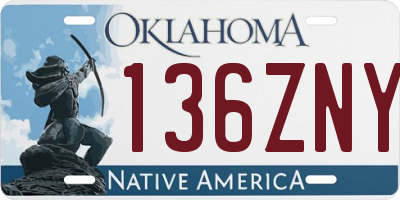 OK license plate 136ZNY