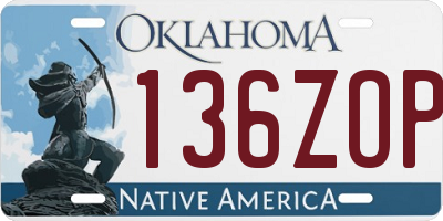 OK license plate 136ZOP