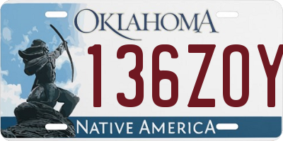 OK license plate 136ZOY