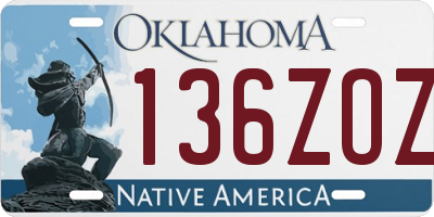 OK license plate 136ZOZ
