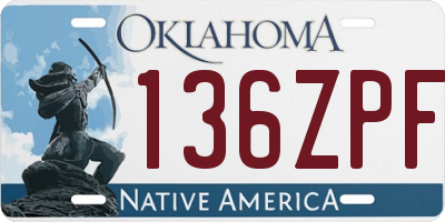 OK license plate 136ZPF