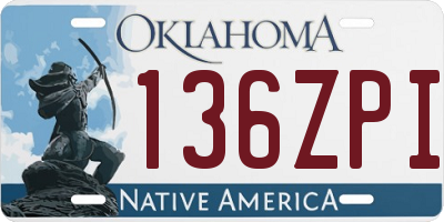 OK license plate 136ZPI