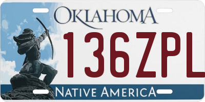 OK license plate 136ZPL