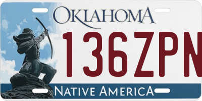 OK license plate 136ZPN