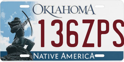 OK license plate 136ZPS