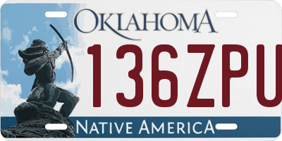 OK license plate 136ZPU