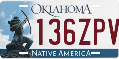 OK license plate 136ZPV