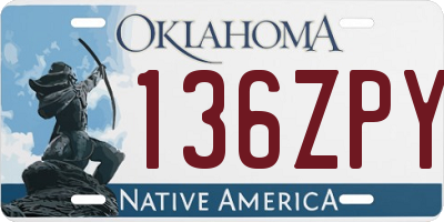 OK license plate 136ZPY