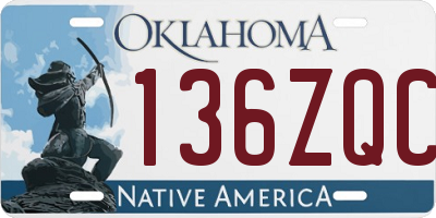 OK license plate 136ZQC