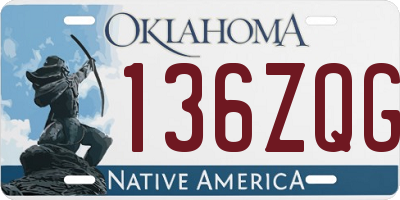 OK license plate 136ZQG