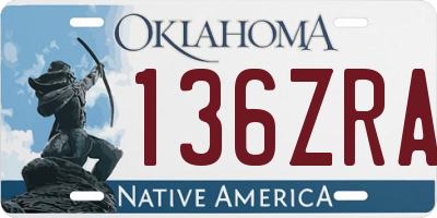 OK license plate 136ZRA