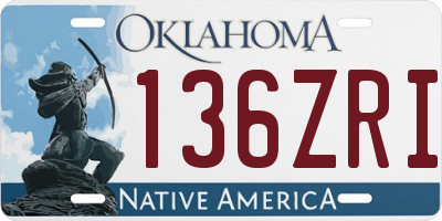 OK license plate 136ZRI