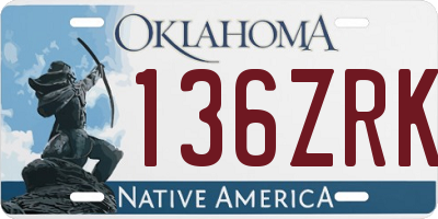 OK license plate 136ZRK