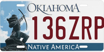 OK license plate 136ZRP