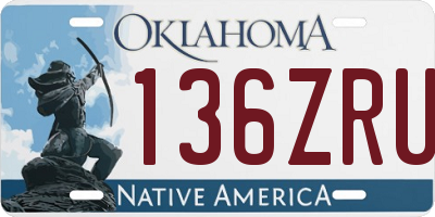 OK license plate 136ZRU