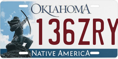 OK license plate 136ZRY