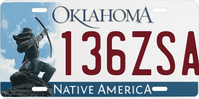 OK license plate 136ZSA