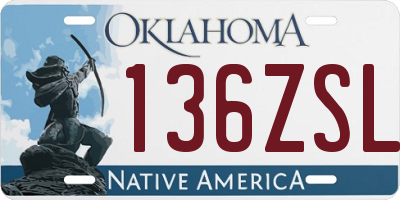 OK license plate 136ZSL