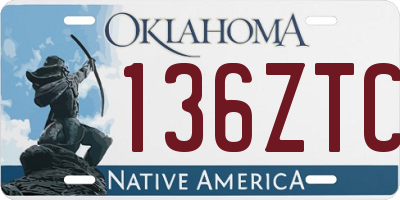 OK license plate 136ZTC