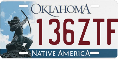 OK license plate 136ZTF