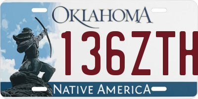 OK license plate 136ZTH