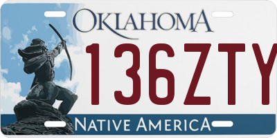 OK license plate 136ZTY