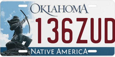 OK license plate 136ZUD