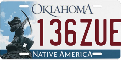 OK license plate 136ZUE