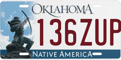 OK license plate 136ZUP